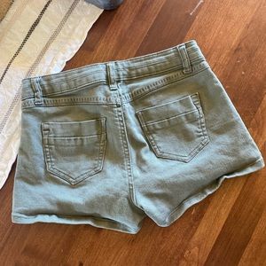 Sage Green Shorts with pretty details.